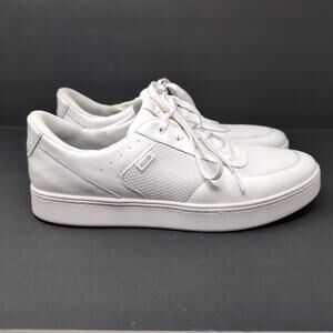 Kizik Hands Free Athletic Sneakers Shoes Mens 12 Optic White Leather Mesh NEW